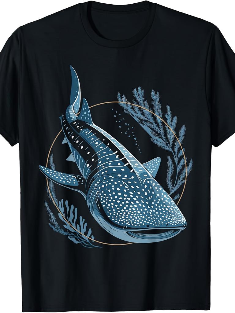 Vintage Funny Whale Shark TShirt Crew Neck Slight Stretch Fabric Regular Fit AllSeason Tee Great Casual Wear Plus Sizes Available