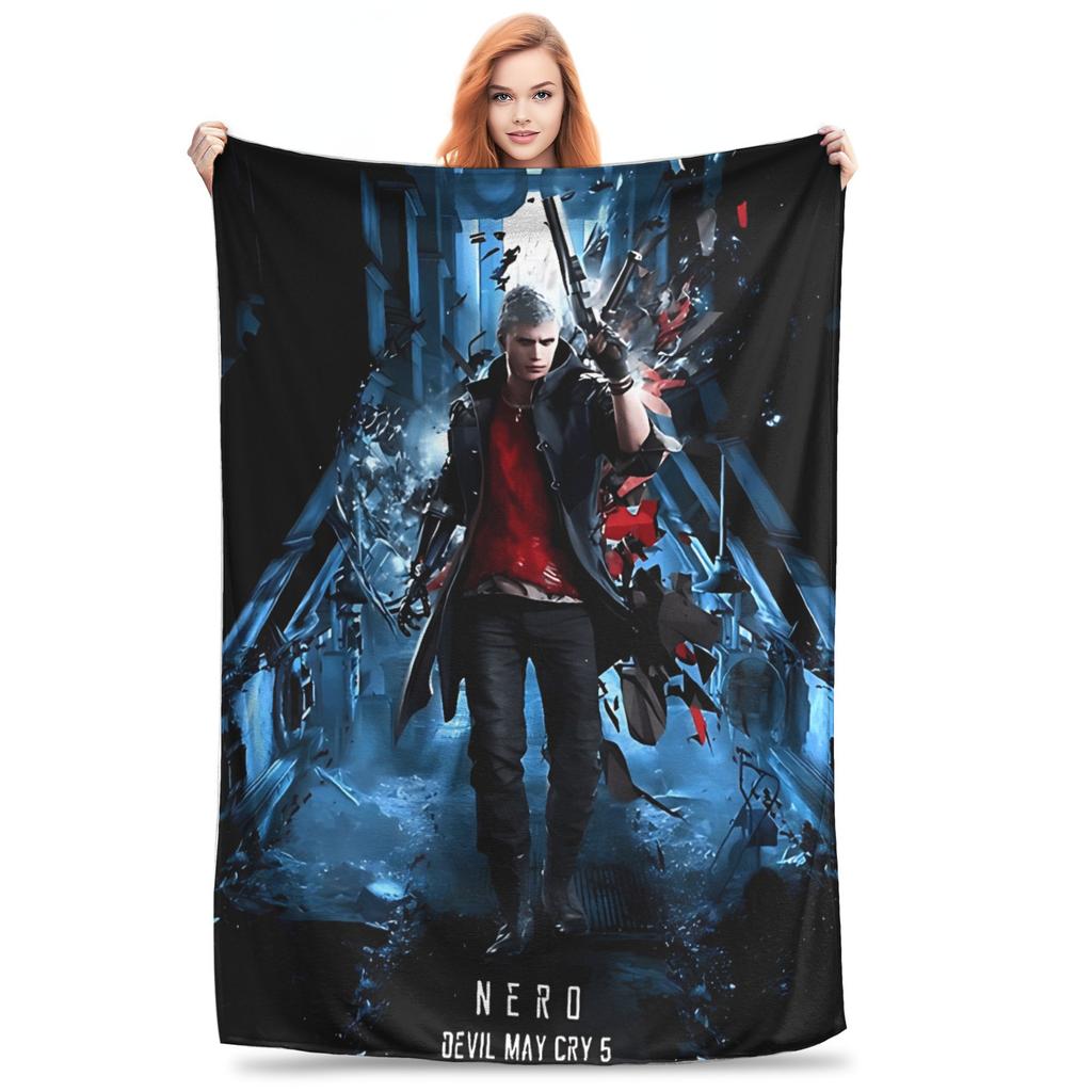 Devil May Cry 5 Dante Plush Blanket Kids Adult Flannel Throw Blanket For Living Room Warm Design Quality Bedspread Gift
