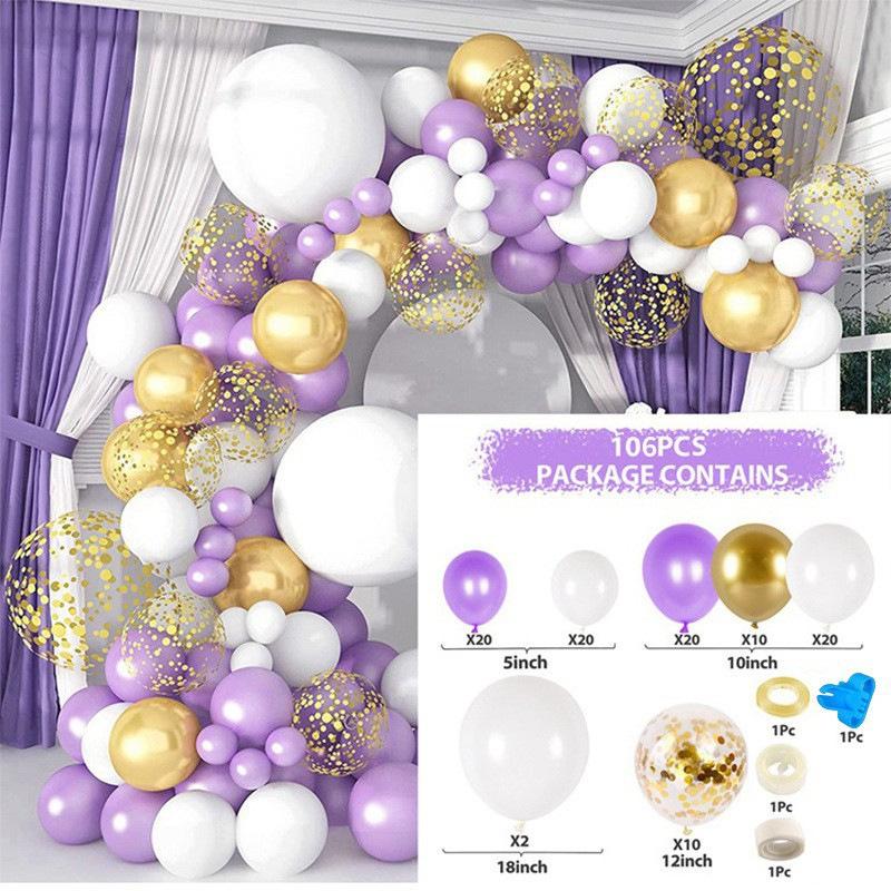 

Birthday Balloon Yearly Banquet Decoration Balloon Premium Wedding Party Balloon Set Balloon Wedding Float Purple Package 001
