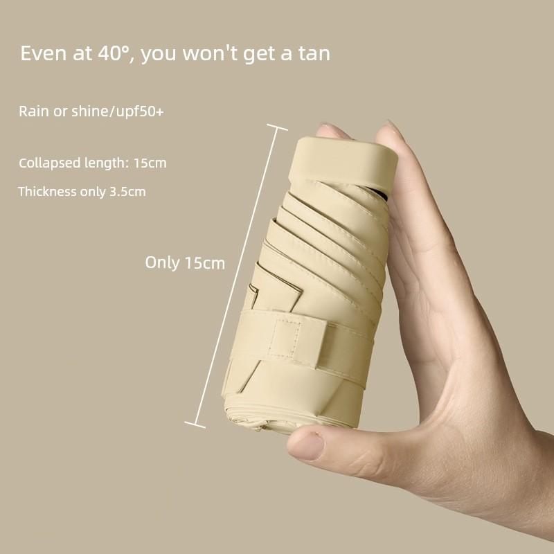 Umbrella Mini Compact Sun Protection Parasol 40% off Uv Protection Ultra-Light Portable Capsule Sun Umbrella for Both Rain and Sun