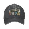 Classic Vintage 1974 Limited Edition Baseball Caps for Men Women Distressed Denim Washed Snapback Cap 50 Year Old Caps Hat