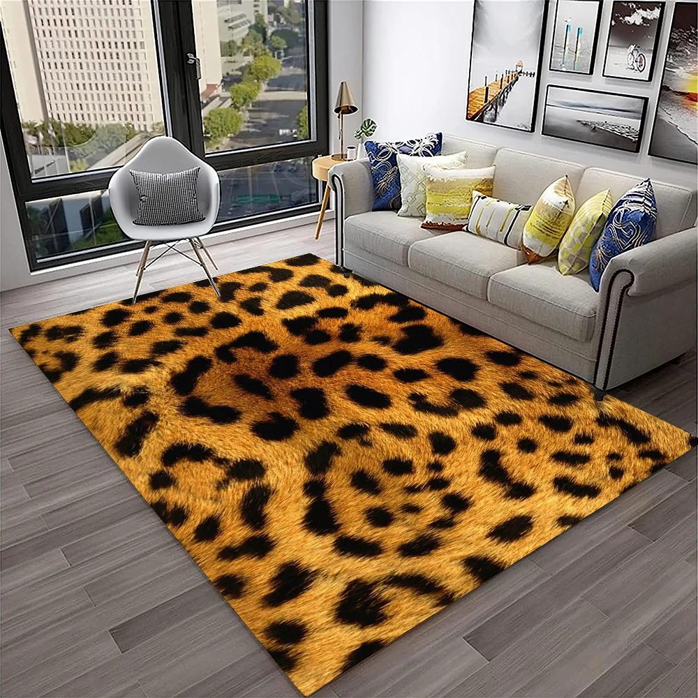 Wild Leopard Stripe Print Series Carpet Rug for Home Living Room Bedroom Sofa Doormat Decor,kid Play Area Rug Non-slip Floor Mat