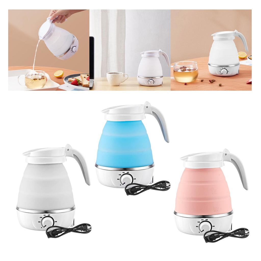 Seyahat Katlanabilir Elektrikli Kettle Hızlı Kaynama Otomatik Kapanma Küçük Su Isıtıcısı Beyaz