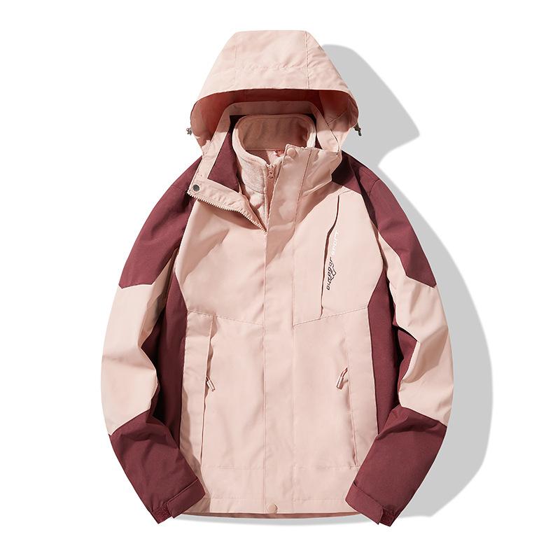 Jacket Three-in-one Hole Silver Fox Velvet Liner Underarm Breathable Holes Outdoor Mountaineering Clothing Men's Windproof Jacket Jacket Women