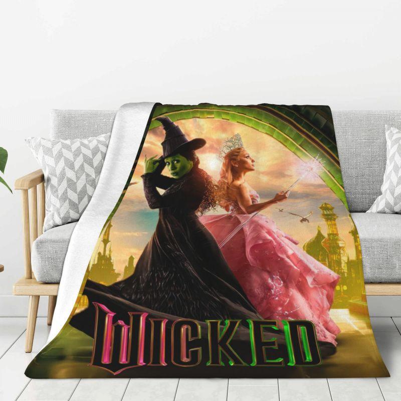Custom 3D Printed Wickeds Musical Movie Blankets Comfortable Soft Flannel Summer Throw Blanket for Couch Car Bedding