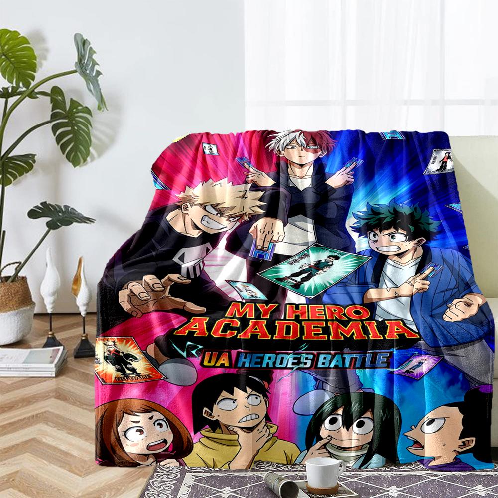 My Hero Academia Theme Printed Blanket - Perfect for Couch, Bed, Travel & Outdoor Use | Machine Washable, Cozy & Durable.