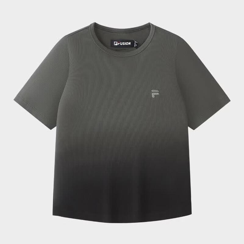 FILA FUSION Women s Gradient Slim-fit Knitted Short Sleeve T-Shirt M