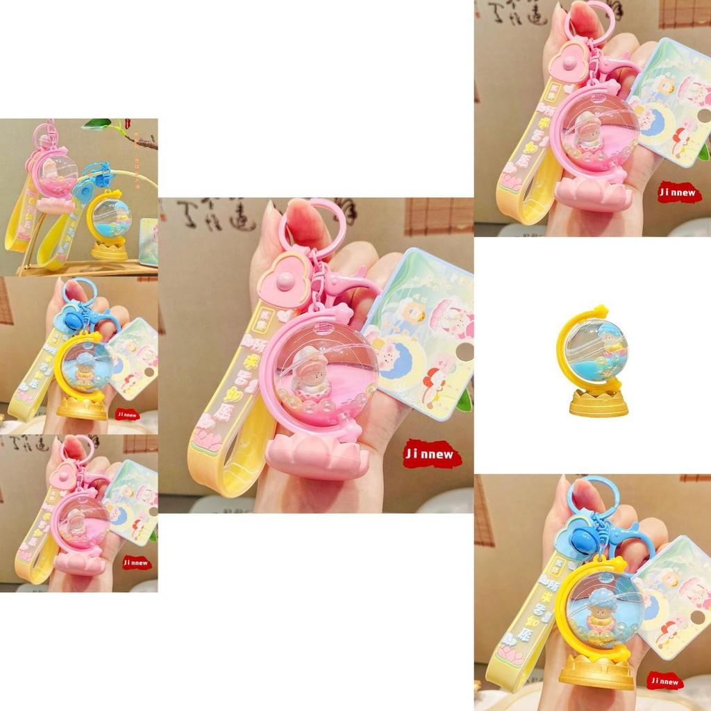 Playful Cartoon Buddha Earth Globe Hanging Ornament For Creative Keychain Designs