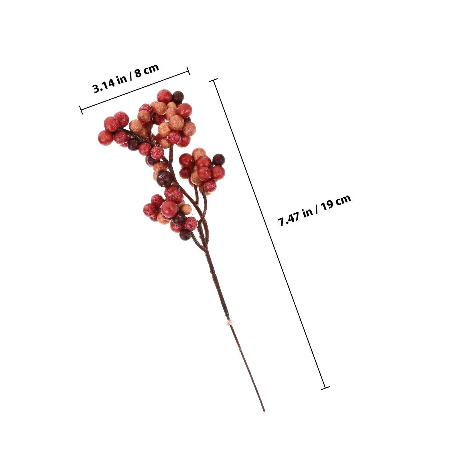 12Pcs Fake Berry Stems Christmas Berry Adornments for Floral Arrangements Artificial Berries Holiday Party Decorations