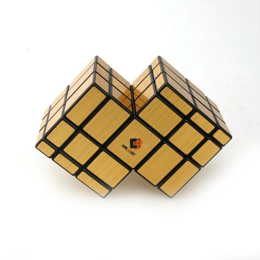 

Double 3x3 Conjoined Mirror Face Magic Cube Speed Cube Puzzle Toy For Kids Boys Gift Magic Toys Brain Teasers Kids Gifts золотой
