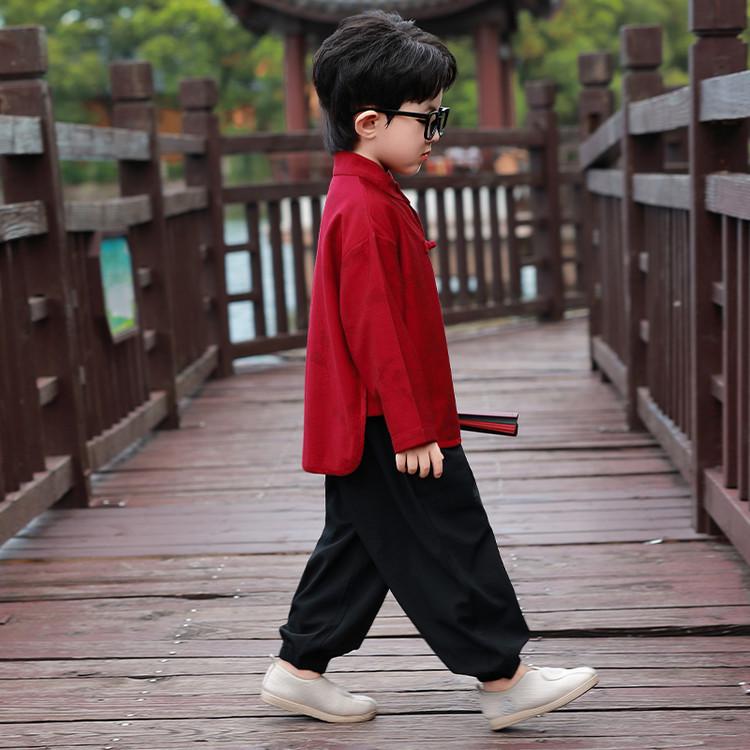 Boys' Hanfu Tang Suit: Autumn/Spring Ancient Style Performance Outfit