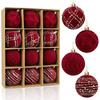 Flocked Christmas Balls Plush Velvet Hanging Ornaments Pendant Christmas Decorations  Home Decor