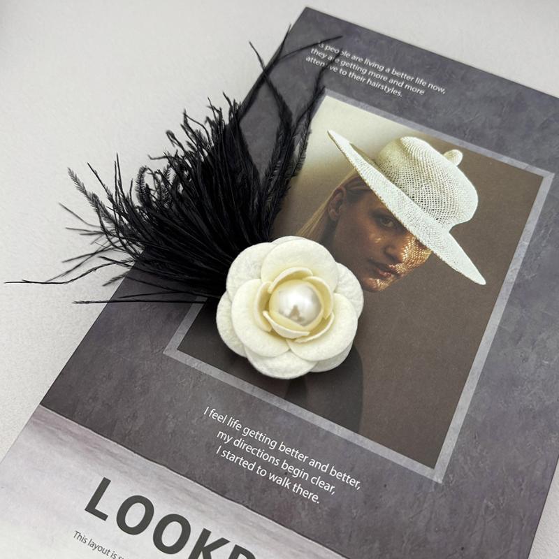 

Французская брошь-камелия с имитацией жемчуга и перьев, ретро, элегантная, цветочная, галстук-корсет, траурная брошь, женские булавки для воротника рубашки