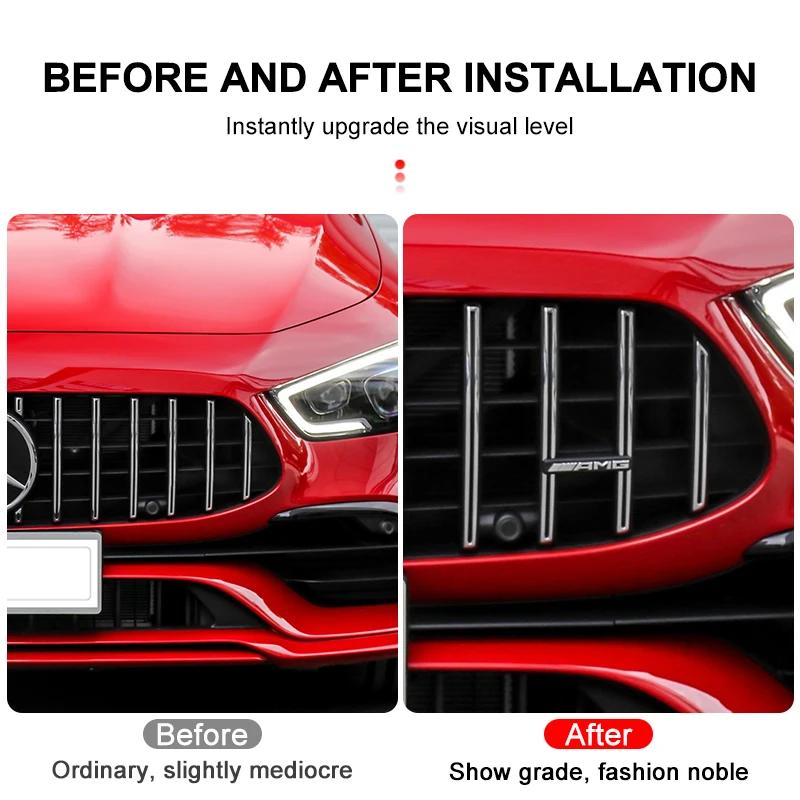 Car Chrome Front Hood Grille AMG Emblem Badge Auto Trinket Styling For Mercedes Benz GLA C E S G Class CLA GLK W211 W212 W213