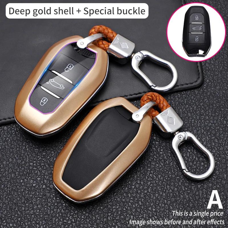 Abs Carbon Fiber Auto Smart Key Fob Cover Case Housing Fit For Peugeot 2008 3008 4008 5008 Citroen C4 C4L C3-Xr C6 Picasso Ds3 Ds4 Ds5 Ds6