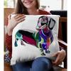 45X45cm Dachshund Art Polyester Cushion Cover Love Sausage Dog Pillow Bedroom Sofa Living Room Decor Pillowcase
