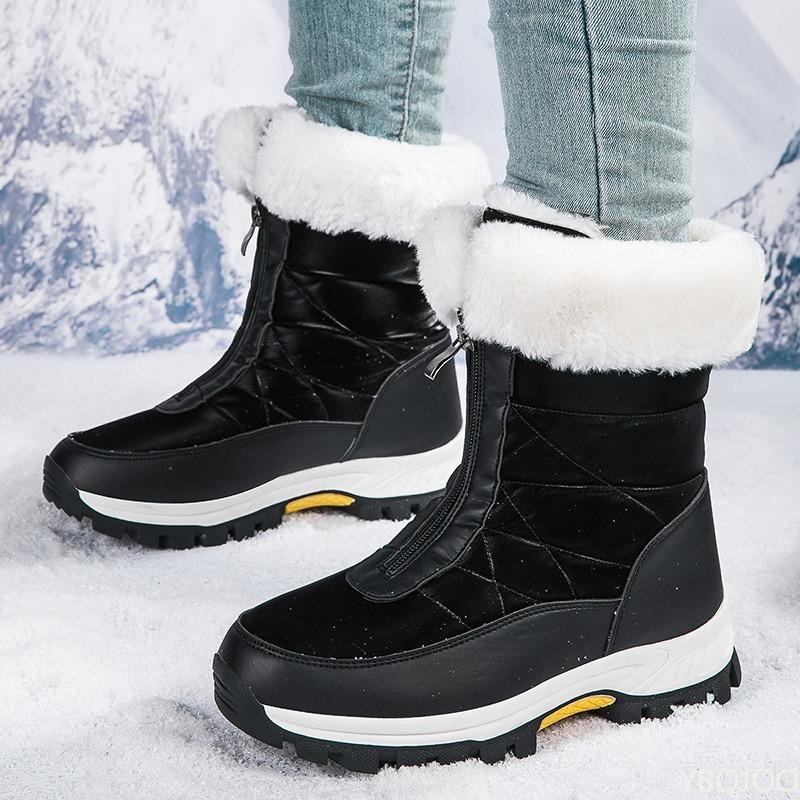 Fashion Outdoor snow boots for women winter new style cold resistant warm  bootse comfortable front zipper wear-resistant cotton shoes