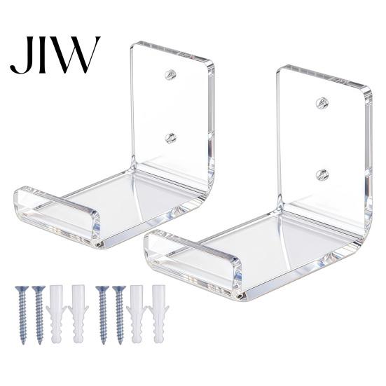 Clear Board Hanger Acrylic Skateboard Bracket, Wall Mount Horizontal Snowboard Display Rack, Transparent Deck Sturdy Longboard Holder, for Home Garage 2pcs