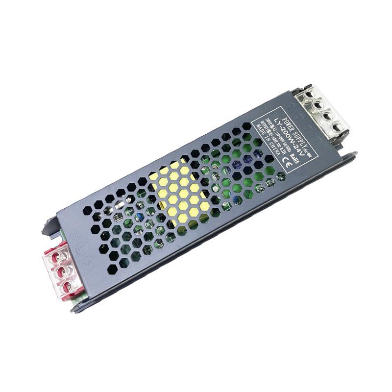 Ultra-Thin Silent LED Linear Light Transformer, 220V to 24V, Black King Kong