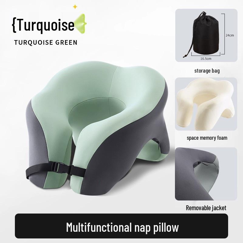 U-shaped Multi-functional Memory Foam Nap Pillow for Desk or Travel
