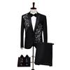 Men's 3D Flower Patchwork Suit Set - Formal Wear for Chorus, Singers, and Art Exams