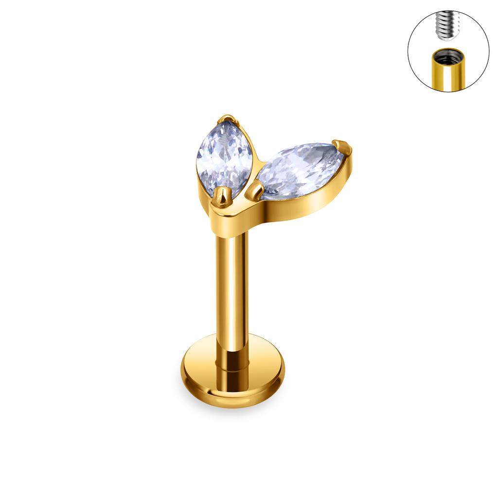 G23 Titanium 16G Piercing Labret Lip Nasal Nail Stud Earring Internal Thread Body Jewelry Design Ear Tragus Cartilage Helix Dait