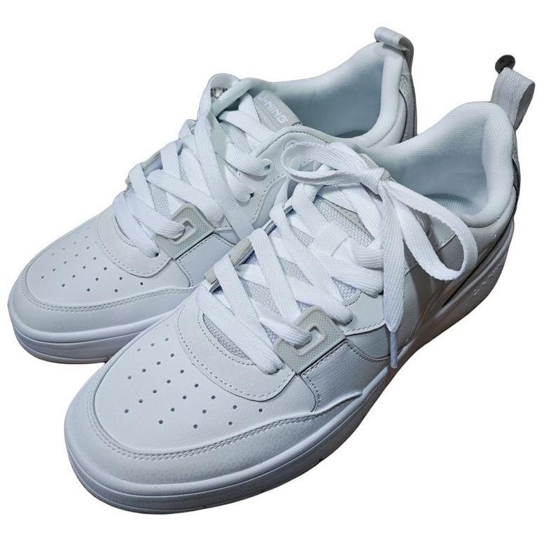 New LiNing Non slip Lightweight Low Top Skateboard Shoes Men's Standard White AGCU543-1