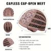 Woven Wigs Elegant Short Bob with Bangs for Women Rose Net Cap