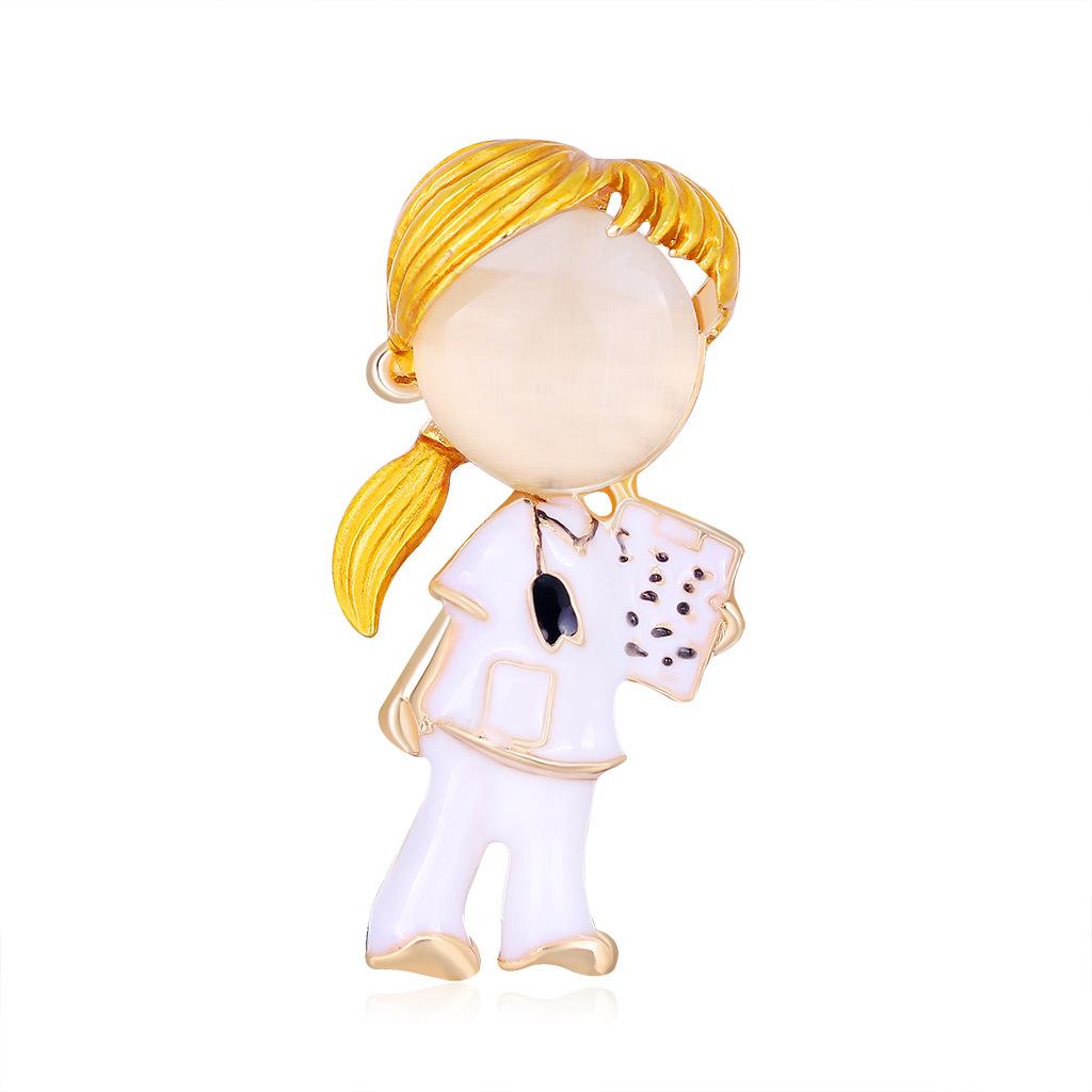 

Creative Women Men Nurse Enamel Badges Buckles Fashion Hospital Drip Oil Brooch Pin белый