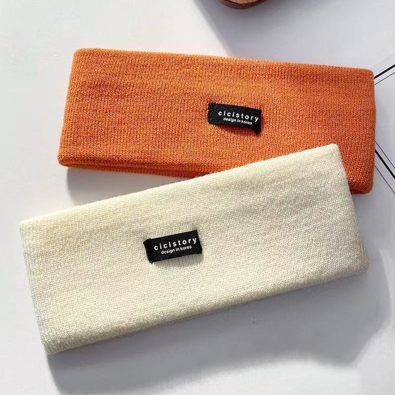 Fashion Out Versatile Hair Band Sports High Elastic Sweat Absorbing Headscarf Spice Girl Thin Knitted Hair Band Headgear Women's Tide