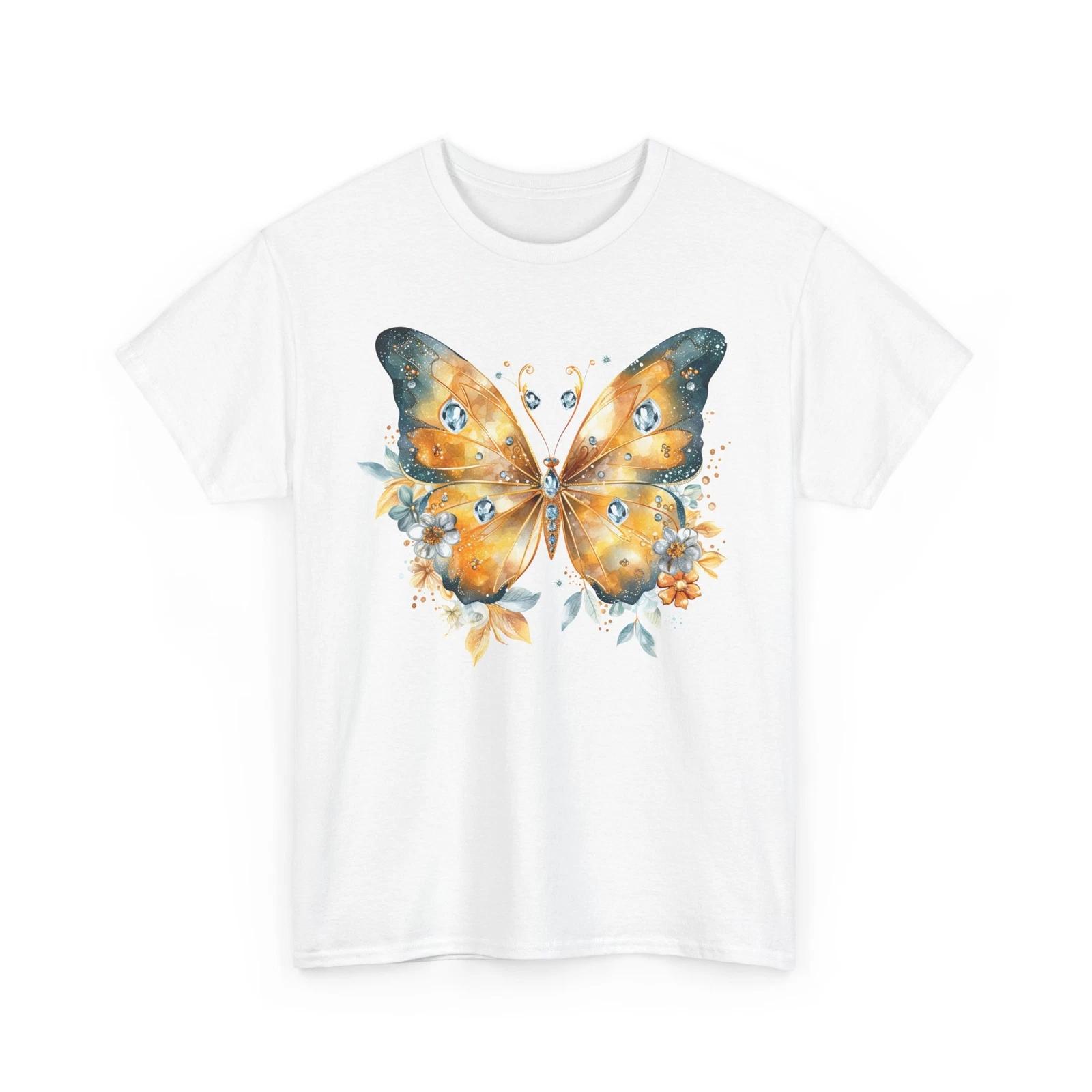 

Butterfly Print T-Shirt Women’s Aesthetic Oversized Boho Trendy Graphic Tee M