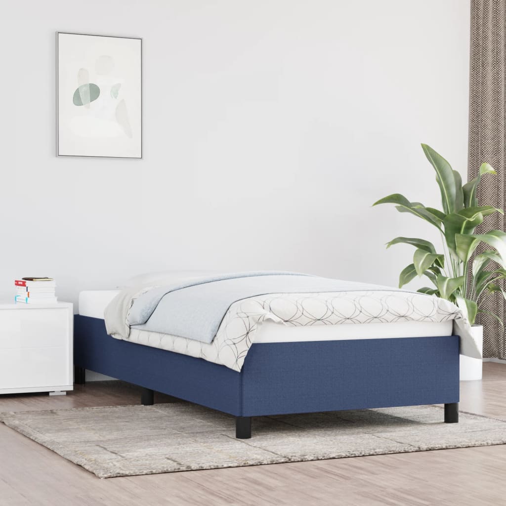 Vidaxl Bed Frame Without Mattress Blue 90X200 Cm Fabric