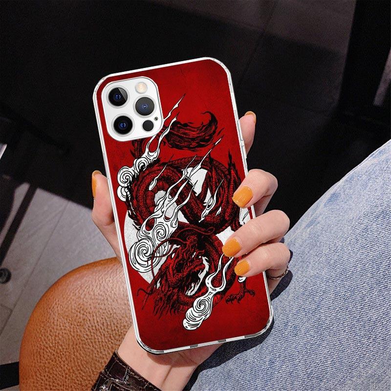 Asian Dragons Animal Tattoo Phnoe Case for Iphone 17 Air 16 11 12 13 Mini 14 Plus 15 Pro Max 7 8E SE 2020 16ProMax Phone Cover C