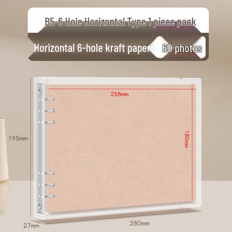 Multi-Size DIY Photo Album Binder with Black Card Pages
