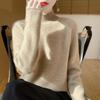 Autumn/Winter Women's High-Neck Wool Ribbed Knit Pullover