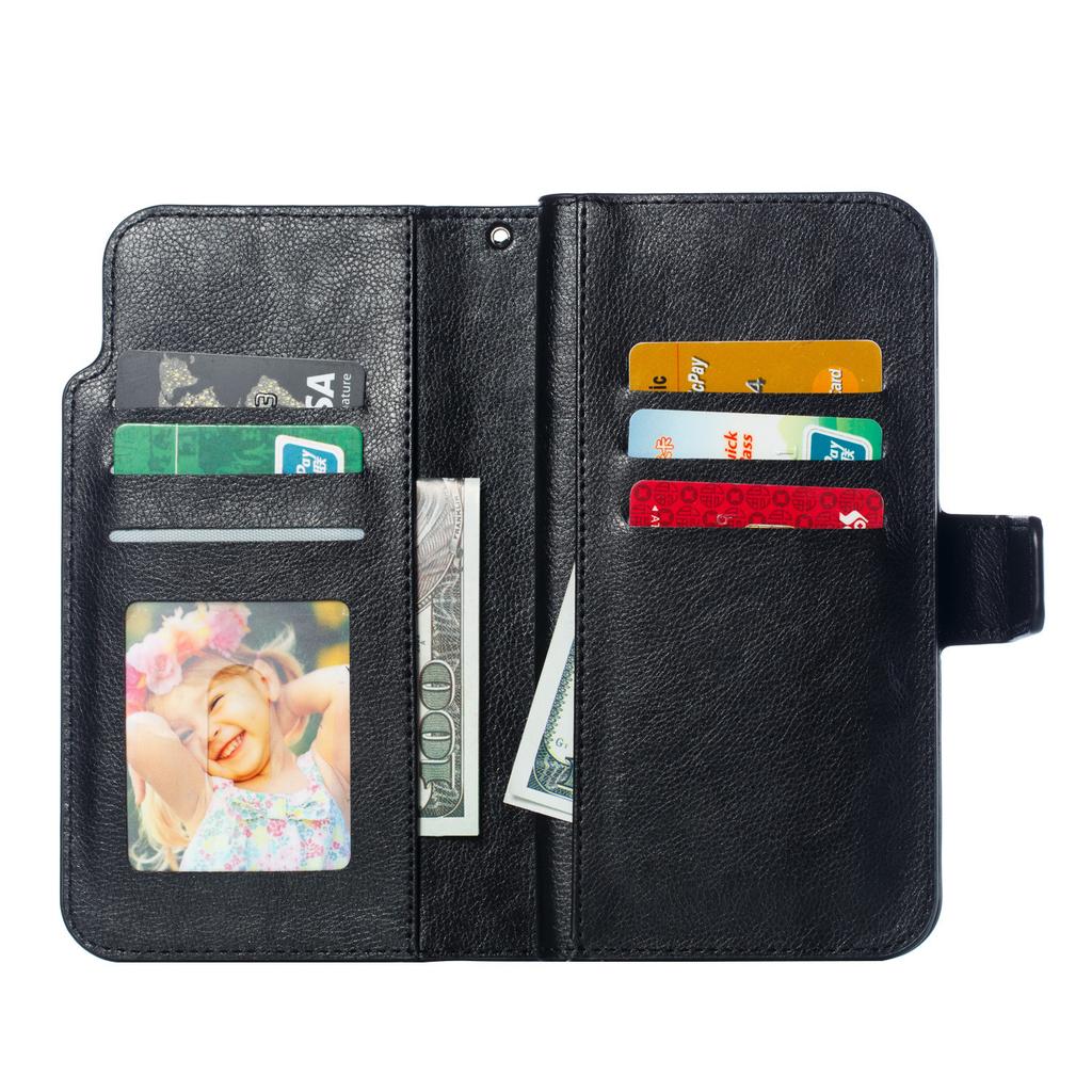 Suitable for Samsung S21plus leather case A02S nine-card card wallet holder protective case A12 clamshell leather case