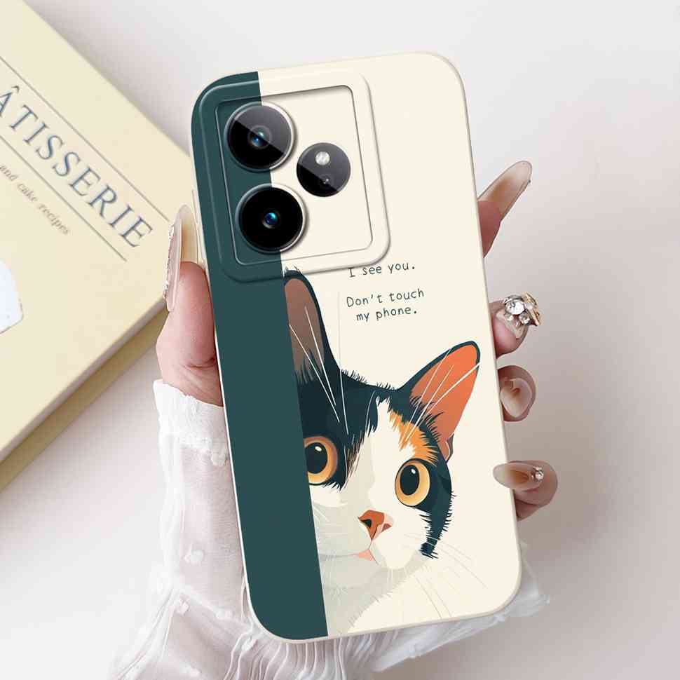 For Realme GT 7 5G 6.78" Case RMX5061 Cartoon Panda New Flower Collection Soft Silicon Cover For Oppo Realme GT7 5G Phone Shell
