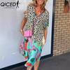 Abiti casual con scollo a V a maniche corte primavera estate moda donna