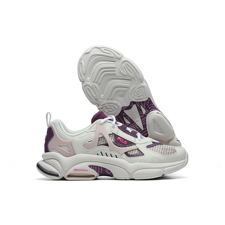 Fila Fusion RJV Fabric Synthetic Leather Comfortable Trendy Low-Top Casual Shoes Women Sneaker Peach-Pink T12W121102FWP