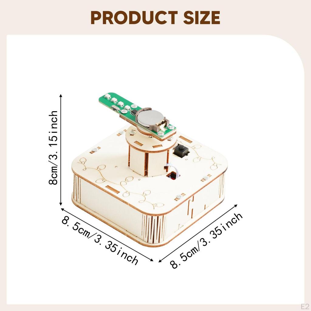 Rotating Colorful Lights Model Kit Educational Hand On Learning Physics Project Wood Science