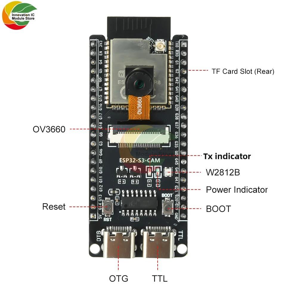ESP11-S1-CAM Development Board Wifi Bt Core Board With Ov1661 Camera Module Onboard Esp11-S1-N16R8 Module Ch111 Dual Type-C