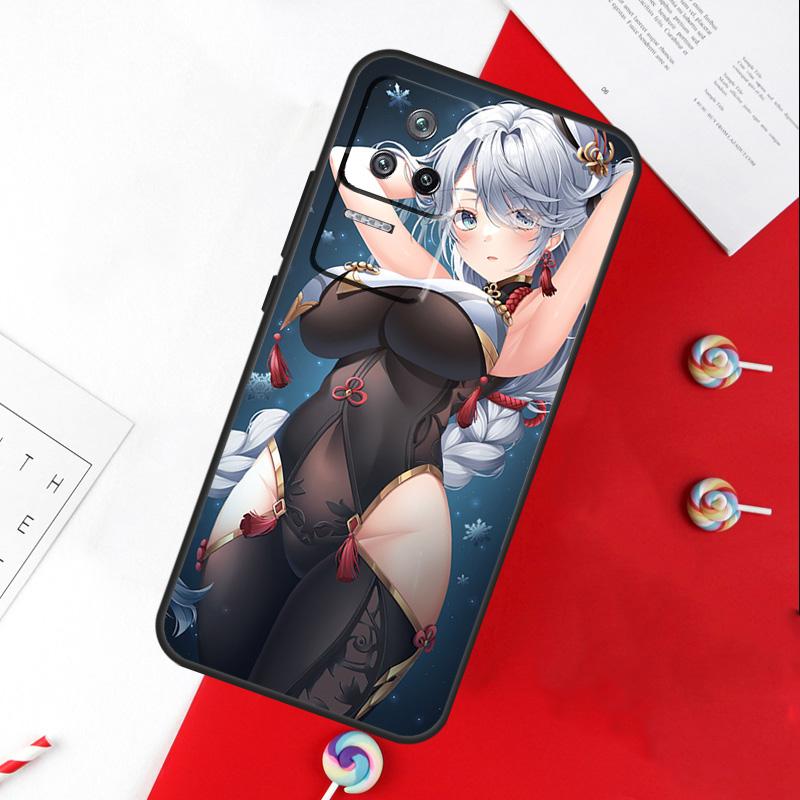 Genshin Anime Shenhe Case For Xiaomi 13 12 Lite 12X 11T 12T Pro Cover For POCO F5 X5 X3 Pro X4 F4 GT F3 C40 M5s