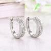 Huitan New Arrival Twist Design Hoop Earrings Silver Color Women Fashion Contracted Female Jewelry Daily Wear Wedding Accessory