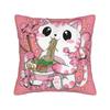 Funny Black Fat Cat Eating Ramen Pillowcases Kawaii Pillow Case For Sofa Couch Bed Living Room Design Pillow Cover