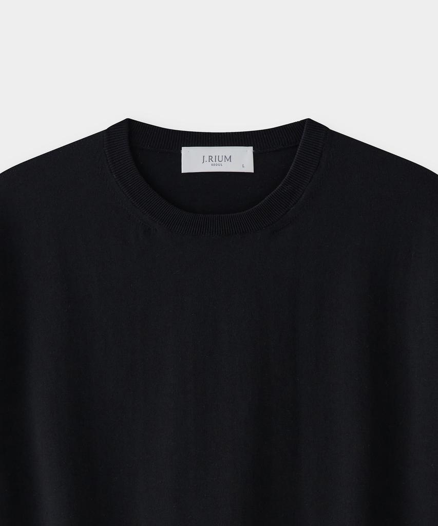 Jeilium Cotton Summer Essential Round Neck Black (Dry Touch)