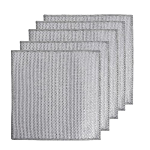 Reversible Metal Wire Dishcloths, Bamboo Charcoal Kitchen Cloths, 5/10 Count, Dishwashing, Kitchen Towels, Absorbent, Oil-Resistant, Double-Sided, Wet