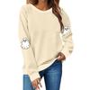 Women's Casual Fashion Print Long Sleeve O-Neck Sweatshirts Pullover Top Blouse