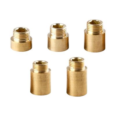 5Pcs 1/2inch Thread Brass Connector Water Pipe Adapter Fittings Extended Butt Joint Brass Tap Extension Connector