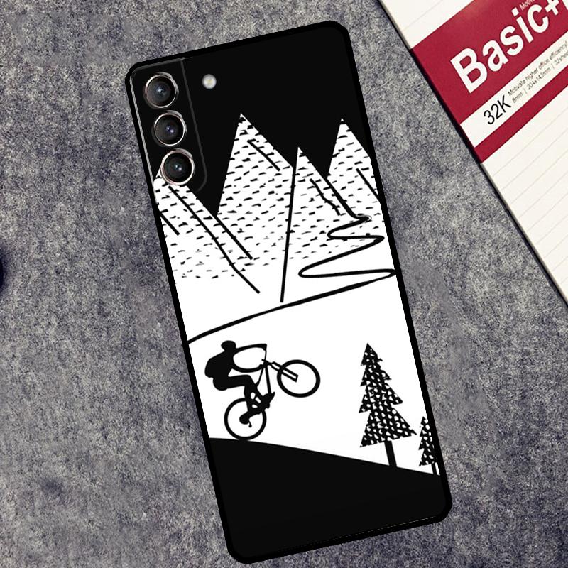 MTB Mountain Bike Cycling Bicycle Case For Samsung Galaxy S24 S23 S22 S21 Ultra Plus Note 10 Note 20 S8 S9 S10 S20 FE Cover