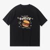 Schattig Burger Cartoon Patroon Gedrukt Dames T-shirt Korte Mouw Ronde Hals Casual Dames Comfortabele Zomerkleding